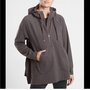 Athleta Shale Gray Glacier Handkerchief Pancho Hoodie